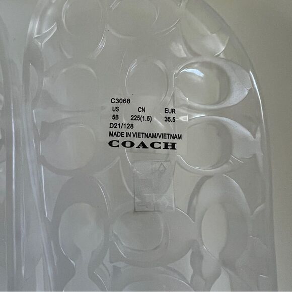 Coach Ulyssa Waterproof Slide Sandal in Clear US 5 MSRP $95 NEW - Picture 6 of 7
